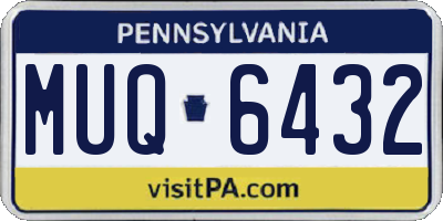 PA license plate MUQ6432