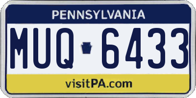 PA license plate MUQ6433
