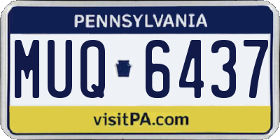 PA license plate MUQ6437