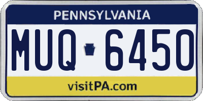 PA license plate MUQ6450