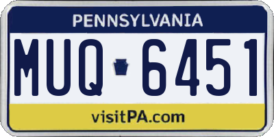 PA license plate MUQ6451