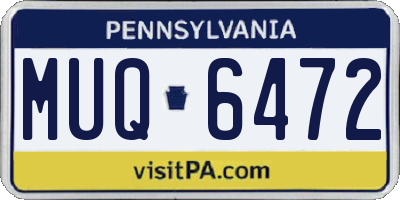 PA license plate MUQ6472