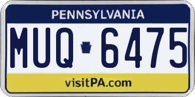 PA license plate MUQ6475