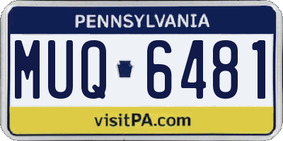 PA license plate MUQ6481