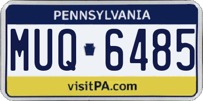 PA license plate MUQ6485