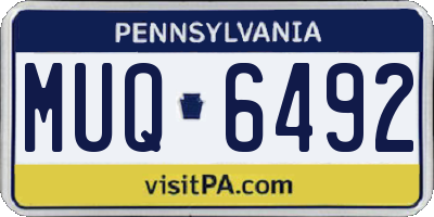 PA license plate MUQ6492