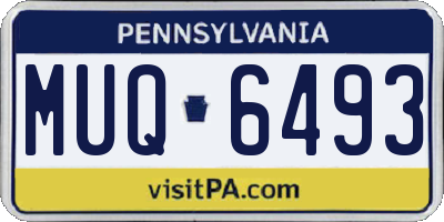 PA license plate MUQ6493