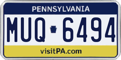 PA license plate MUQ6494