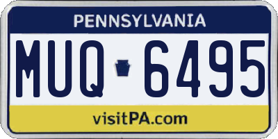 PA license plate MUQ6495