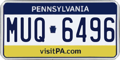 PA license plate MUQ6496