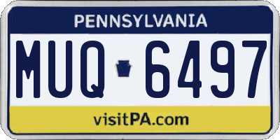 PA license plate MUQ6497