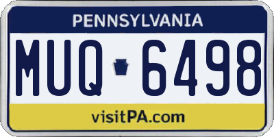 PA license plate MUQ6498