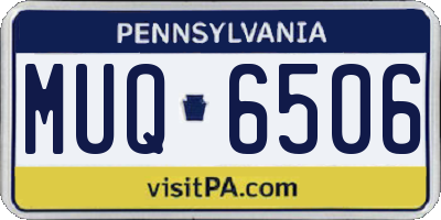 PA license plate MUQ6506