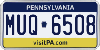 PA license plate MUQ6508