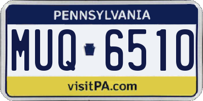 PA license plate MUQ6510