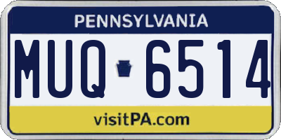 PA license plate MUQ6514