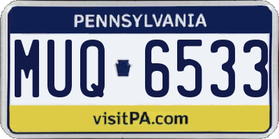 PA license plate MUQ6533