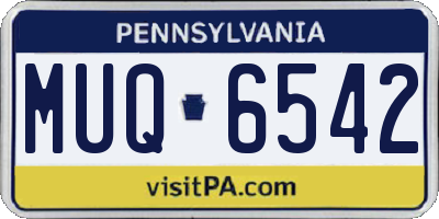 PA license plate MUQ6542