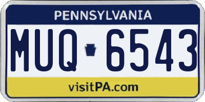 PA license plate MUQ6543