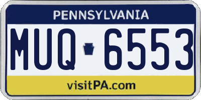 PA license plate MUQ6553