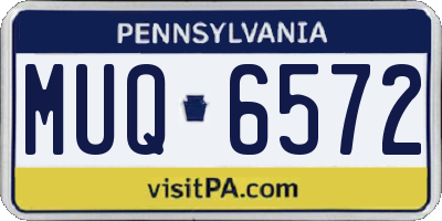 PA license plate MUQ6572