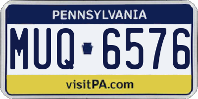PA license plate MUQ6576