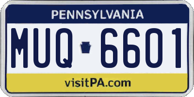 PA license plate MUQ6601