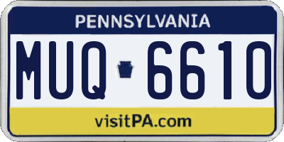 PA license plate MUQ6610
