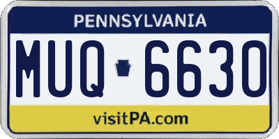 PA license plate MUQ6630