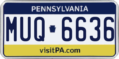 PA license plate MUQ6636