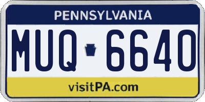 PA license plate MUQ6640