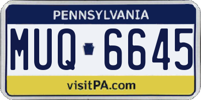 PA license plate MUQ6645