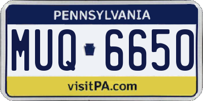 PA license plate MUQ6650
