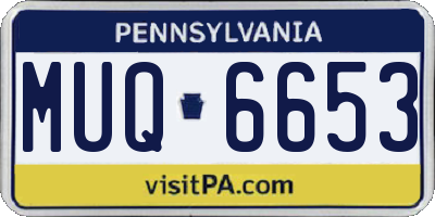 PA license plate MUQ6653