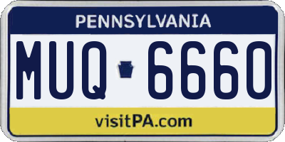 PA license plate MUQ6660