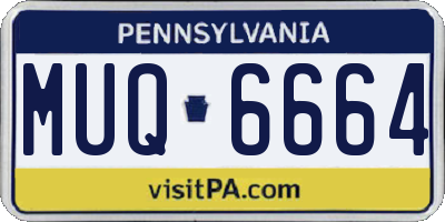 PA license plate MUQ6664