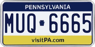 PA license plate MUQ6665