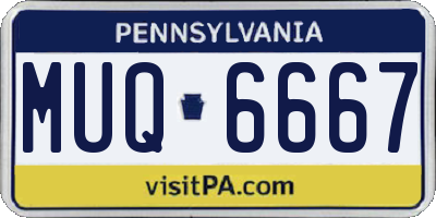 PA license plate MUQ6667