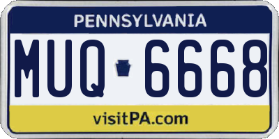 PA license plate MUQ6668