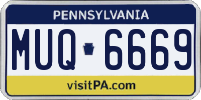 PA license plate MUQ6669