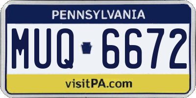 PA license plate MUQ6672