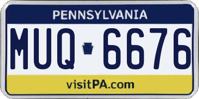 PA license plate MUQ6676