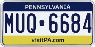 PA license plate MUQ6684