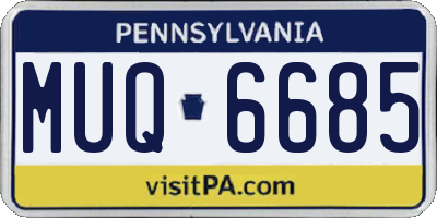 PA license plate MUQ6685