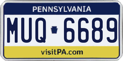 PA license plate MUQ6689