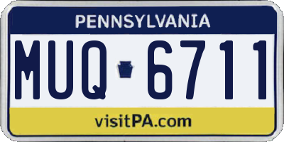 PA license plate MUQ6711