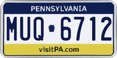 PA license plate MUQ6712