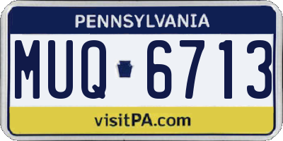 PA license plate MUQ6713