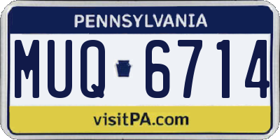 PA license plate MUQ6714