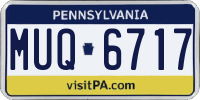 PA license plate MUQ6717